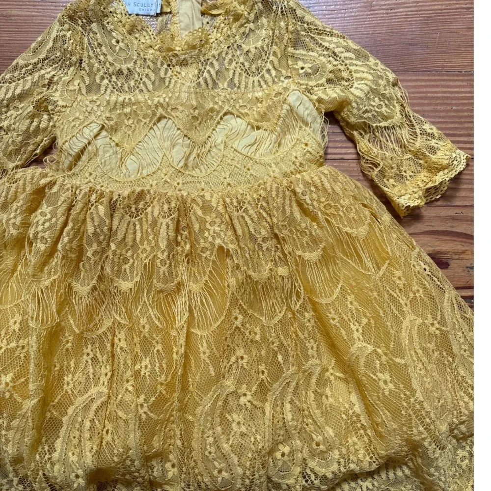 Trish Scully Lace Dress Kids Yellow Excellent‎ Boho Special Occasion SIZE 12M